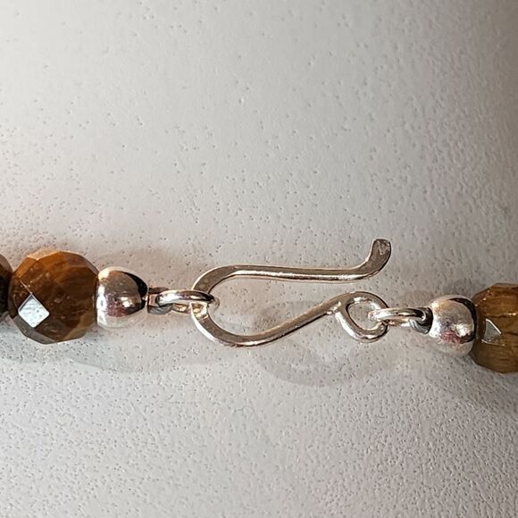 Jay King Sterling Silver & Tiger's Eye Beaded Necklace - Picture 3 of 4